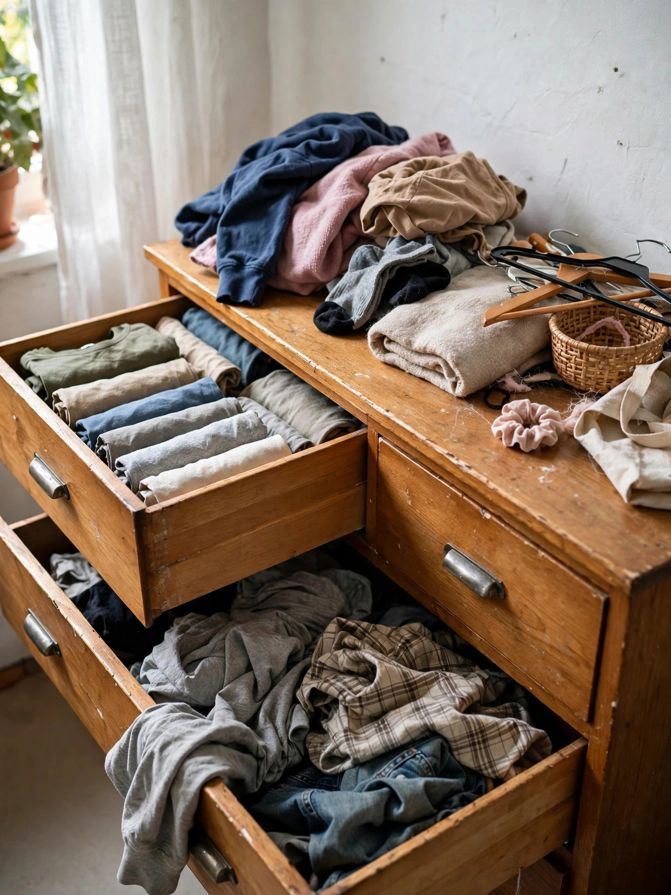 An organized junk drawer with dividers keeping batteries, tape and small tools in their own sections